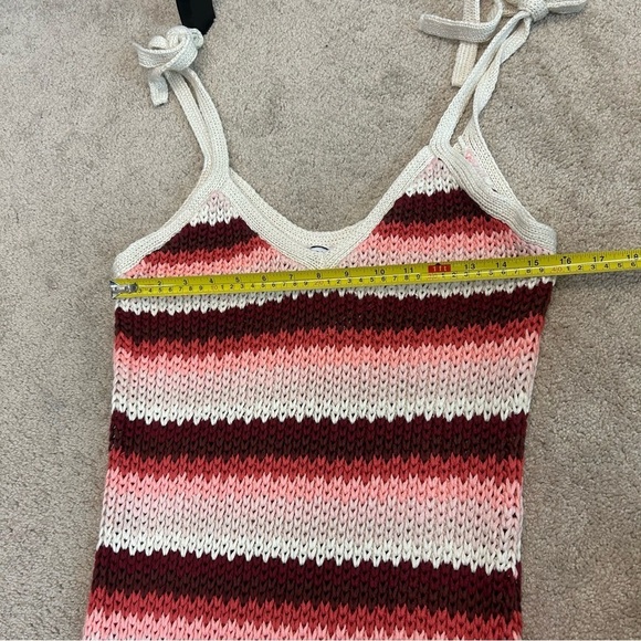 ZARA STRIPED KNIT MIDI DRESS LIMITED EDITION red pink cream Sz L NWT - Picture 11 of 13